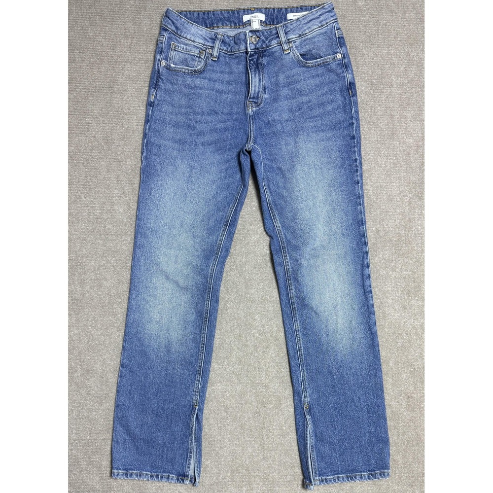 Forever 21 Jeans Womens 28 Blue Straight Leg Premium Denim‎ Raw Hem High Rise